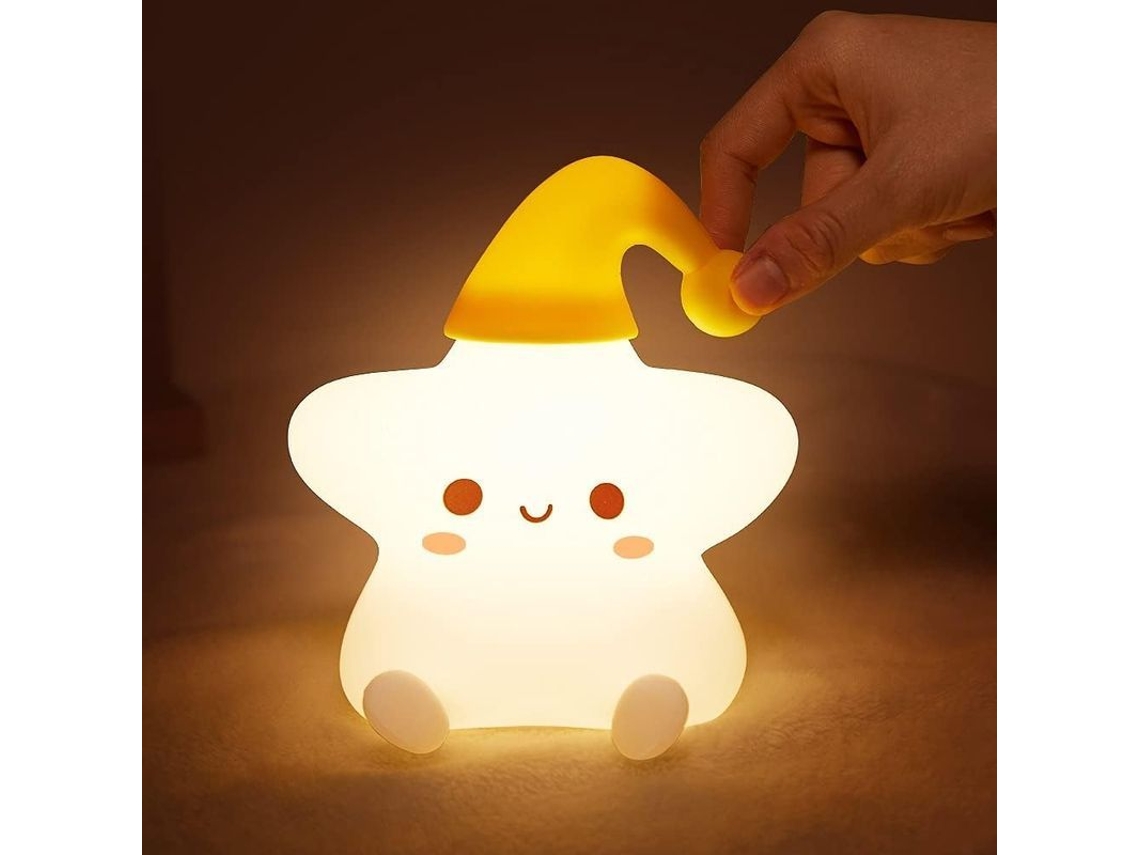 Lámpara De Noche Infantil Con Forma De Estrella Para Niña, De Silicona Recargable, Que Cambia De Color, Para Jardín De Infancia.