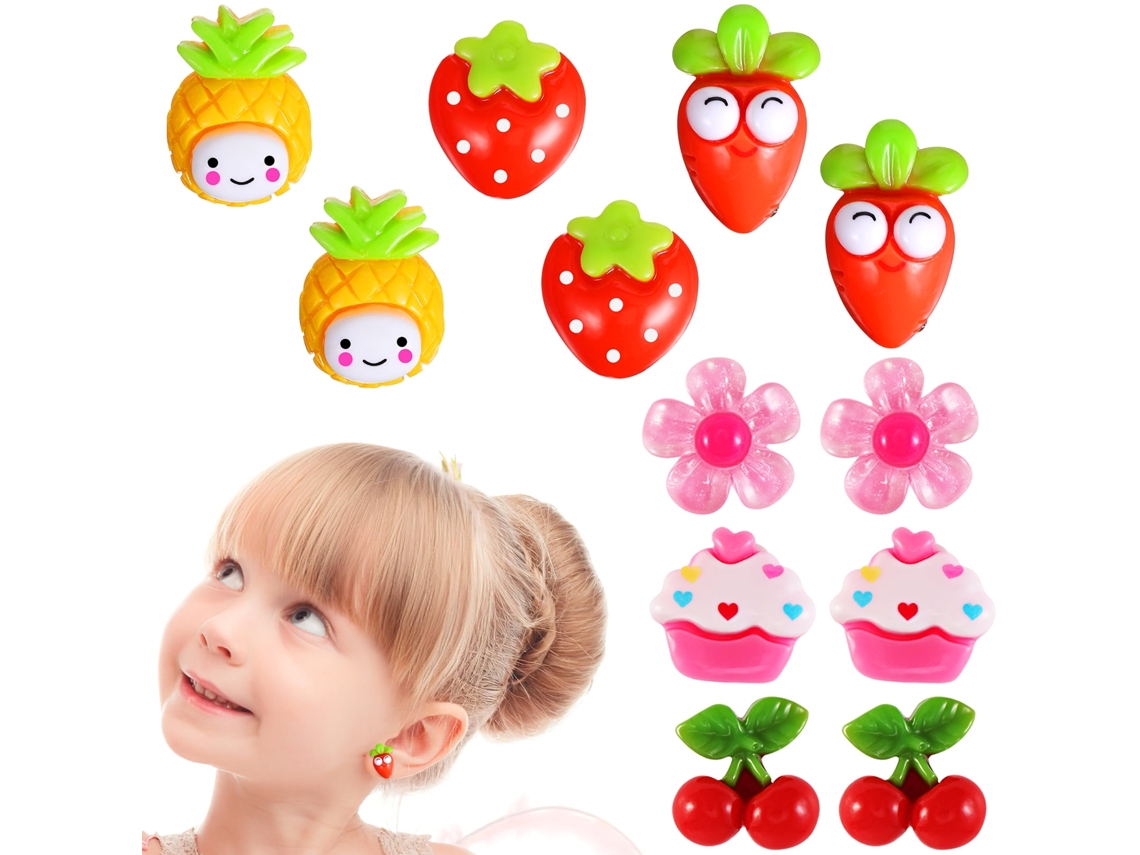 6 pares de pendientes para niños y niñas, accesorios para pendientes