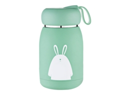 Botella térmica de acero inoxidable de 320 ml, ideal para la oficina, la escuela y actividades al aire libre. Color verde.