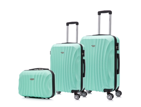 Juego de maletas ABS Rígida 3 pcs/Maleta Cabina 55cm/Maleta Mediana 68cm/Neceser 29cm RAYKONG