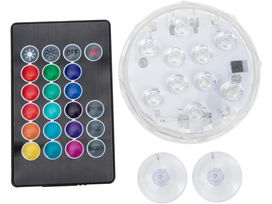 Luz Led Subacuática Inoomp Con Control Remoto, Rgb Multicolor, Luz Sumergible Con Ventosa Para Piscinas Elevadas,