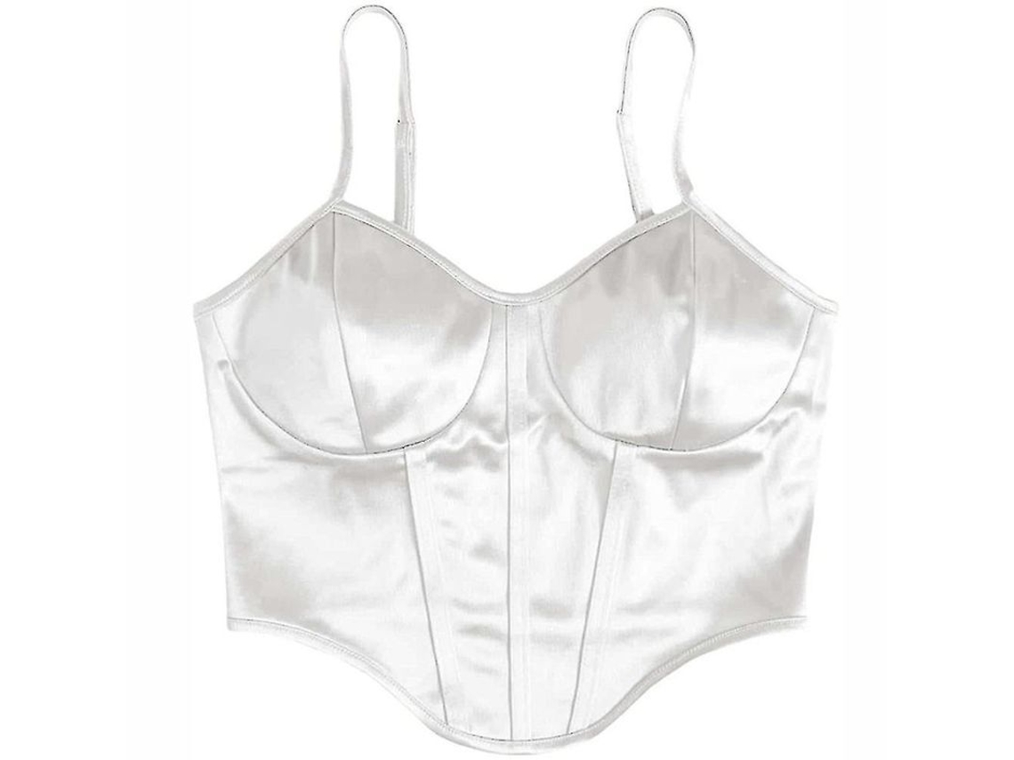 2026-top Crop De Seda Para Mujer Con Diseño De Envolvente De Pecho Y Tirantes Sexy