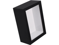 Marco Exhibición Madera 3d Negro Ventana Cristal Multifuncional Guardar Fotos Especímenes Flores Secas