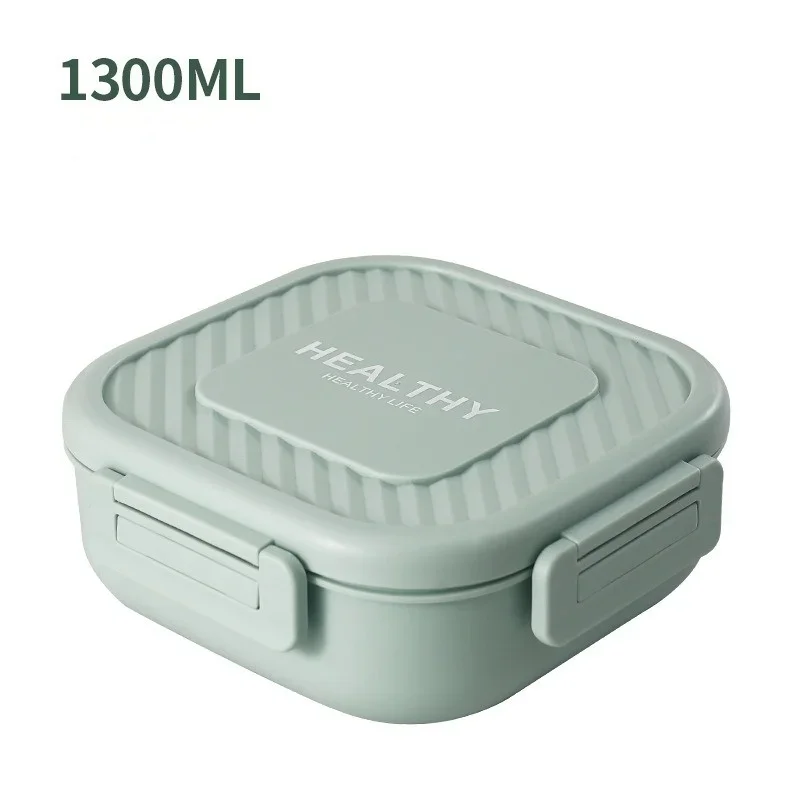 (verde) Lonchera Portátil De 1300 Ml Para Niños, Con Divisores, Recipiente De Alimentos A Prueba De Fugas Y Ecológico