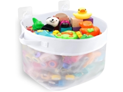 Red/Bolsa para guardar juguetes de baño con ventosas, antideslizante, fácil de limpiar, color blanco