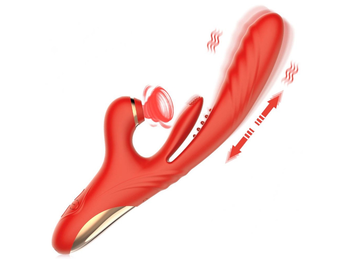Vibrador De Masaje Telescpico Para Chupar La Lengua 3 En 1 Para Mujeres (naranja) Bestvite