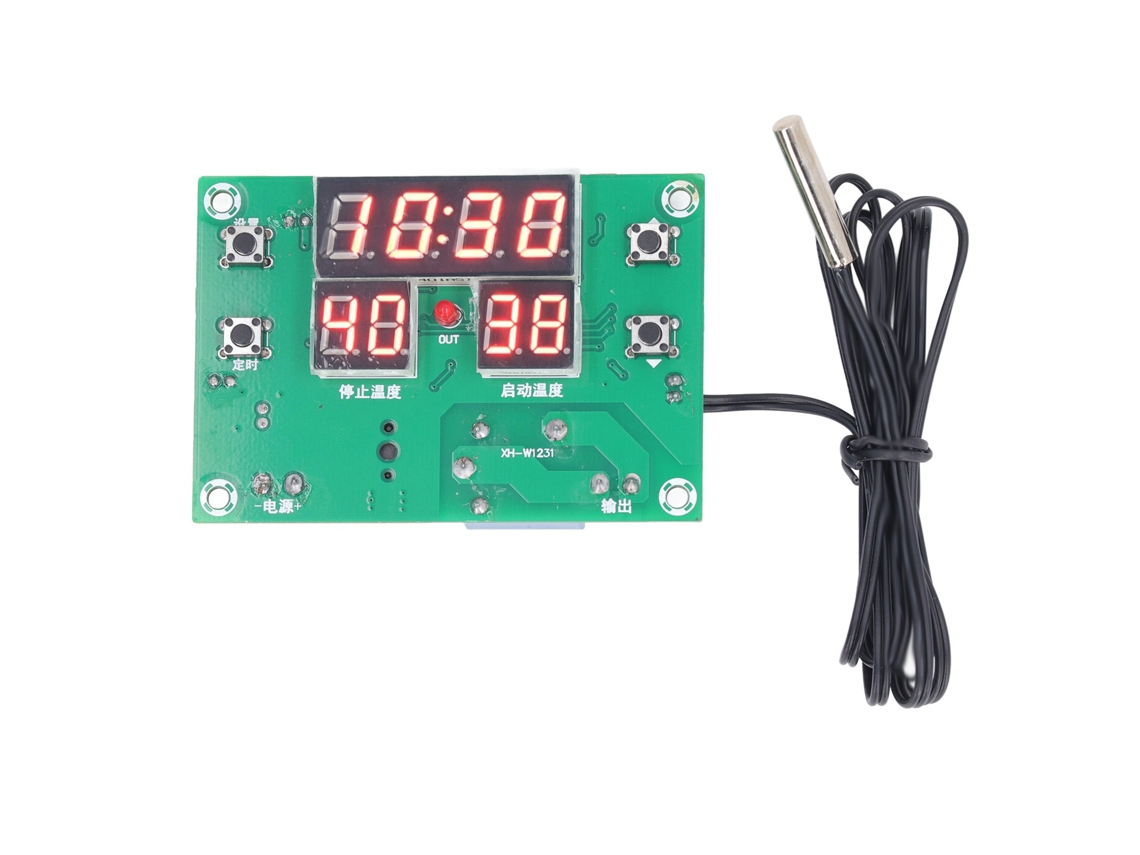 Módulo Termostático Digital com Display LCD e Timer para Equipamentos, DC12V