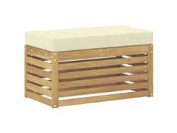 Maison Exclusive - Banco De Taburete Exterior Con Cojín Blanco 80 X 43 X 45 Cm