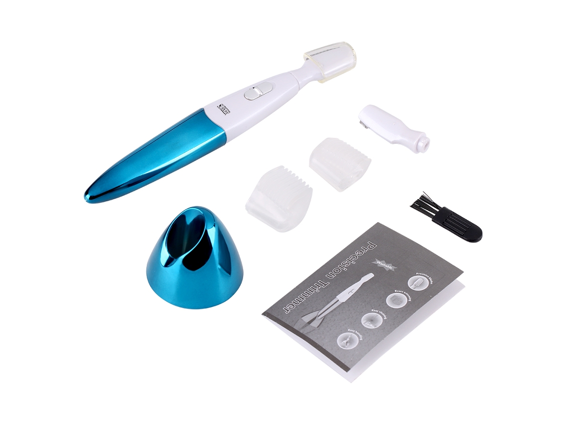 Depiladora Eléctrica Lavable Para Mujer Con Cortador De Cejas Removedor De Pelo Facial Azul