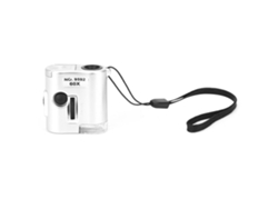 Mini microscopio de bolsillo de 60 aumentos con detector de falsificaciones LED.