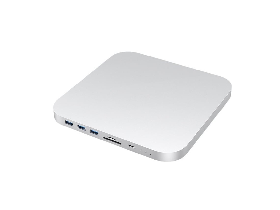 Estación de acoplamiento USB C Yizhood para Mac Mini M1/m2 M.2 SSD HDD USB C 2 DP SD/TF plateado