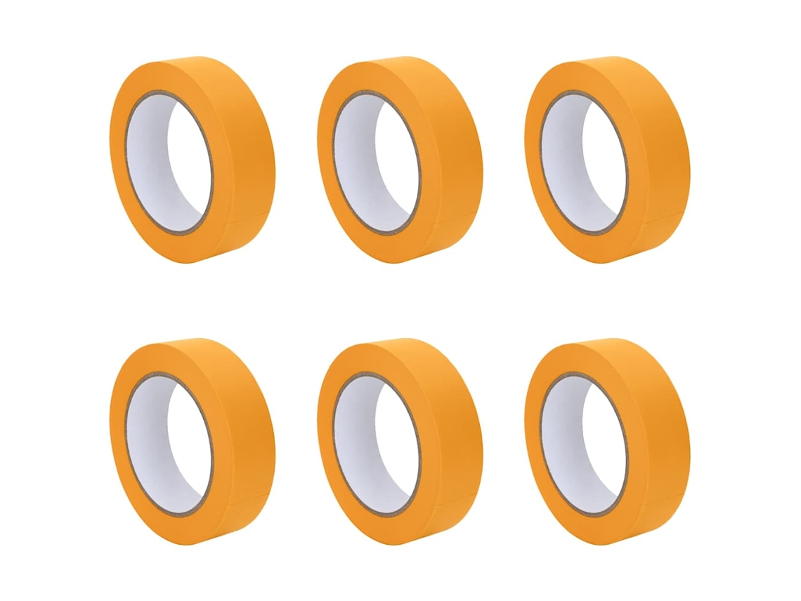 Juego de 6 cintas de carrocero para pintar Vidaxl, amarillas, papel