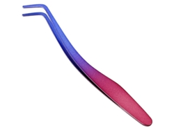 Aplicador De Pestañas Curvo De Acero Inoxidable Para Pestañas En Racimo, Degradado Morado, 13 Cm.