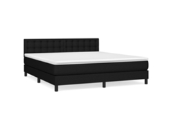 Maison Exclusive - Cama Box Spring Con Colchón Tela Negro 180x200 Cm