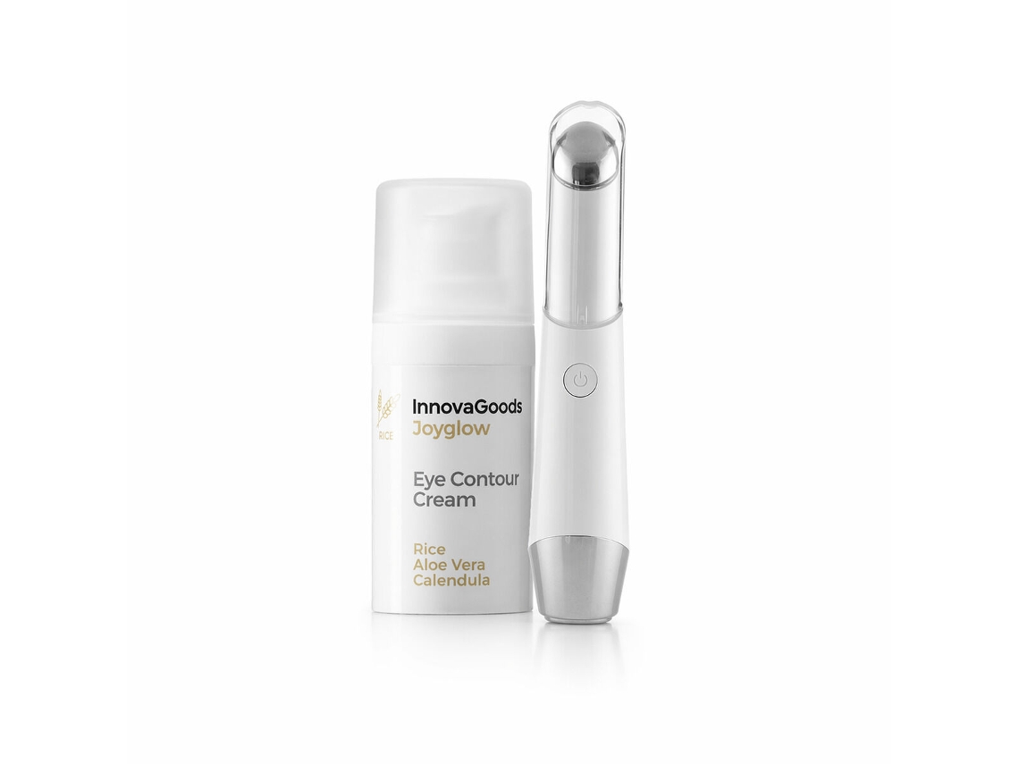 Pack Masajeador De Ojos Antiedad Con Fototerapia Y Termoterapia Y Contorno De Ojos Rice Joyglow 15 Ml Innovagoods