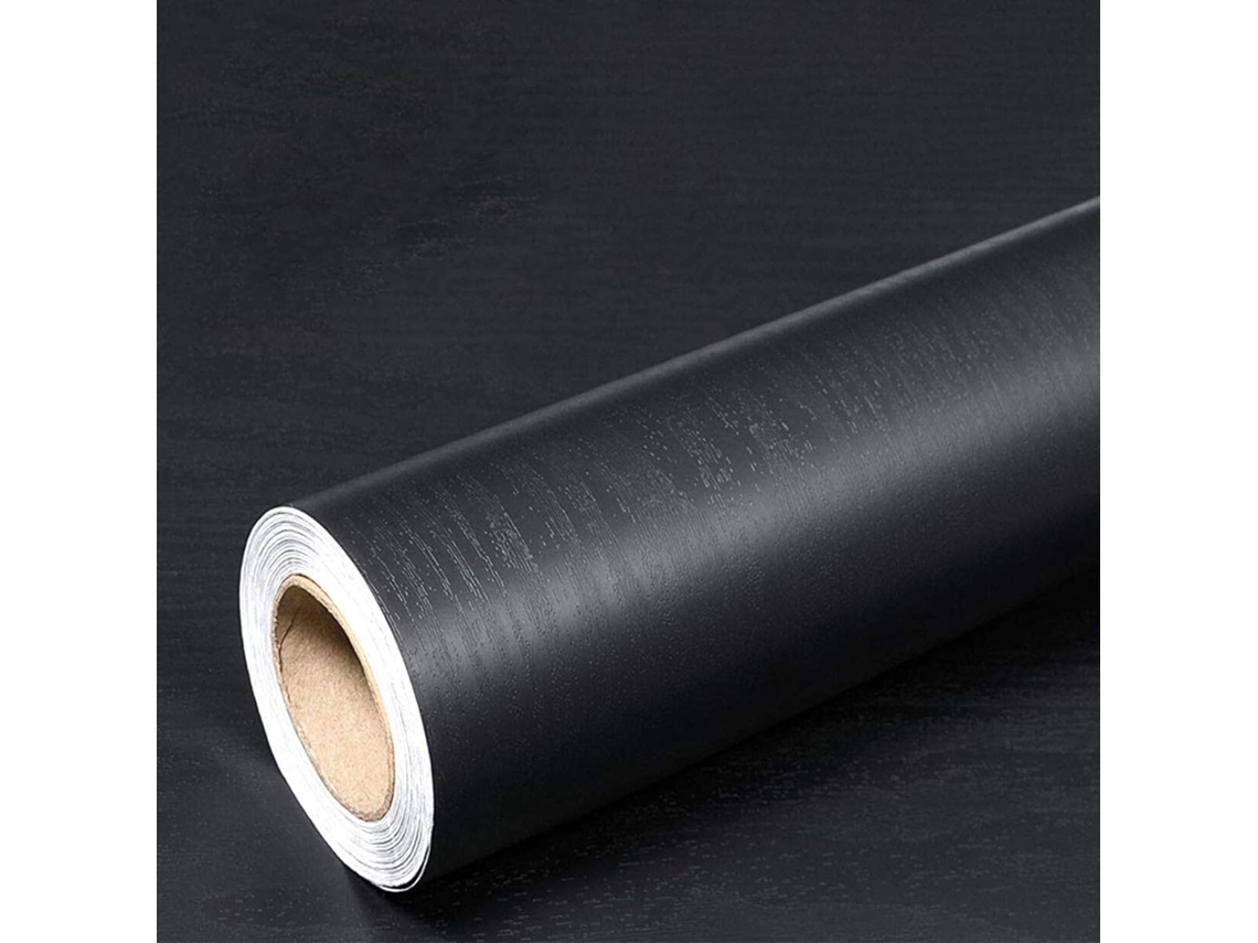 Papel adhesivo para muebles efecto madera negra (60 cm x 3 m), impermeable para cocina y armarios Kofihety