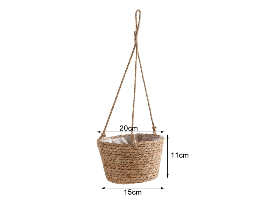 Cesta De Flores Tejida Marrón De Estilo Rústico Retro, Cesta De Paja Decorativa Multiusos Para El Hogar, La Oficina Y Fiestas.