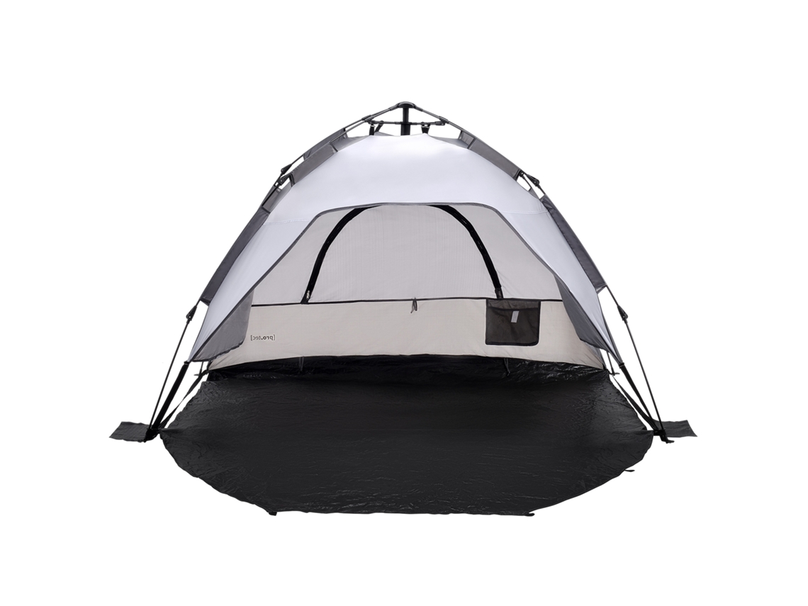Tienda de playa automática emergente Mullsjö 215 x 135 x 140 cm Gris claro/Gris oscuro Pro.tec.