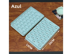 (20x12cm Azul, 2 Piezas) Molde Para Cubitos De Hielo De 33 Compartimentos, Fabricado En Plástico Pp, Para Elaborar Helado.