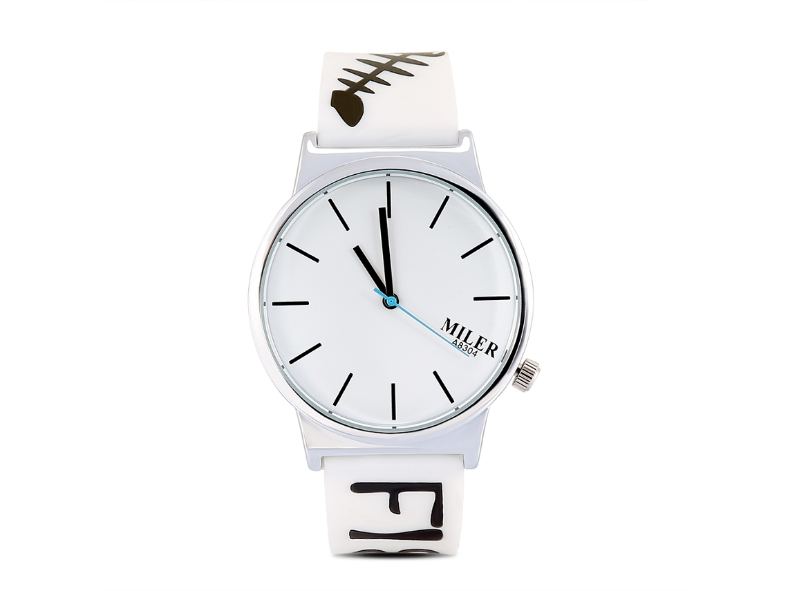 Reloj De Pulsera Analógico De Cuarzo Unisex Con Correa En Forma De Espina De Pescado.
