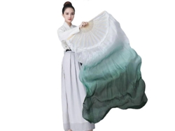 Viento De Danza Satinado Degradado Para Danza Del Vientre, Accesorio Para Espectáculos De La India Oriental