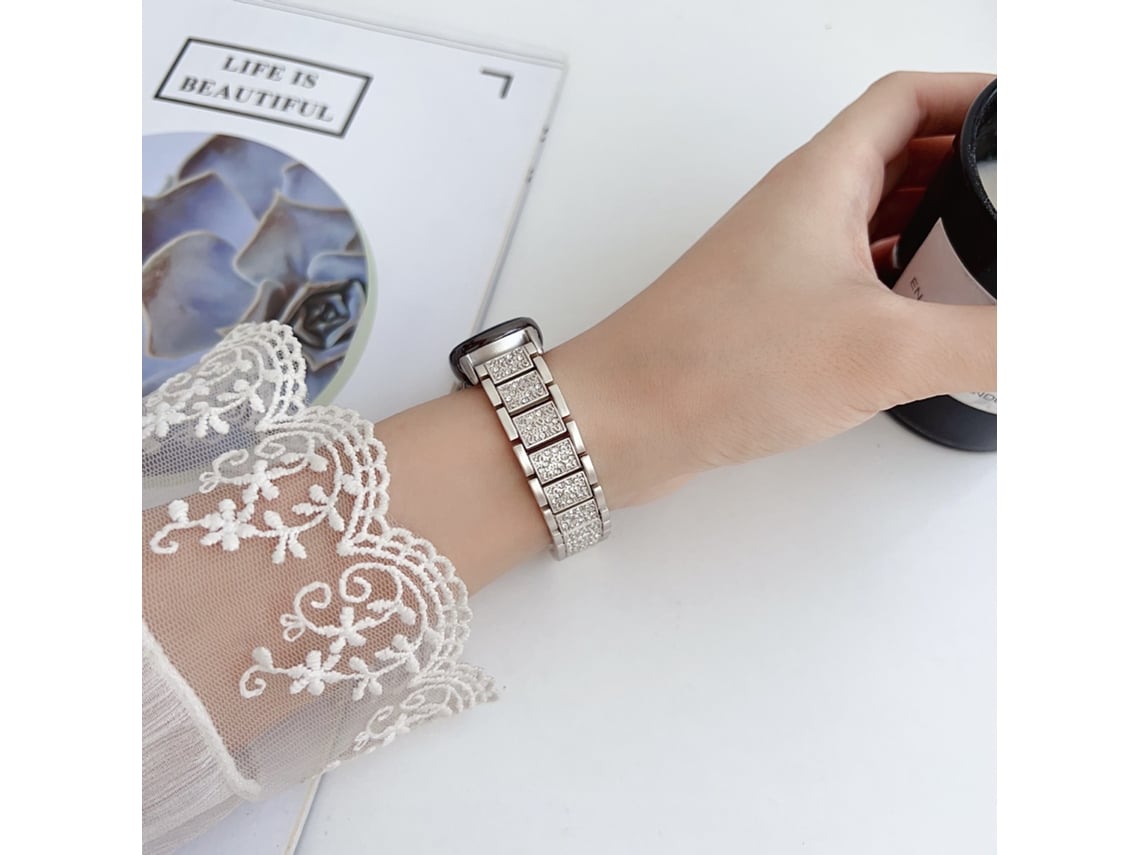 Pulsera Metálica De Color Estrellado, Compatible Con Xiaomi Mi Band 8/9/10, Con Detalles Brillantes.