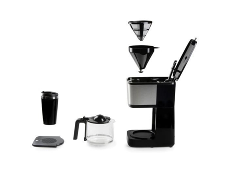 Cafetera con Filtro Programable DOMO Do733K Capacidad 1,25L 10 Tazas Taza 400Ml Blanca y Negra