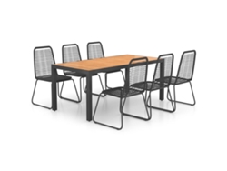 Maison Exclusive - Set De Comedor De Jardín De 7 Piezas Pvc Ratán Negro Y Marrón