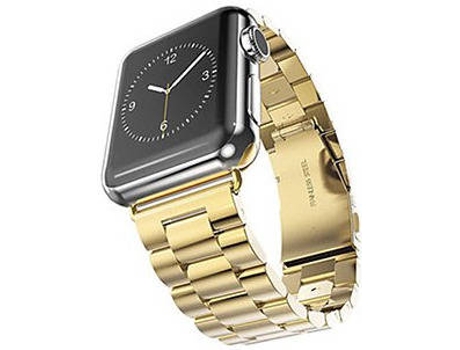 Kit Brazalete, Herramienta y Funda para Apple Watch Series 6 PHONECARE Stainless Lux Amarillo