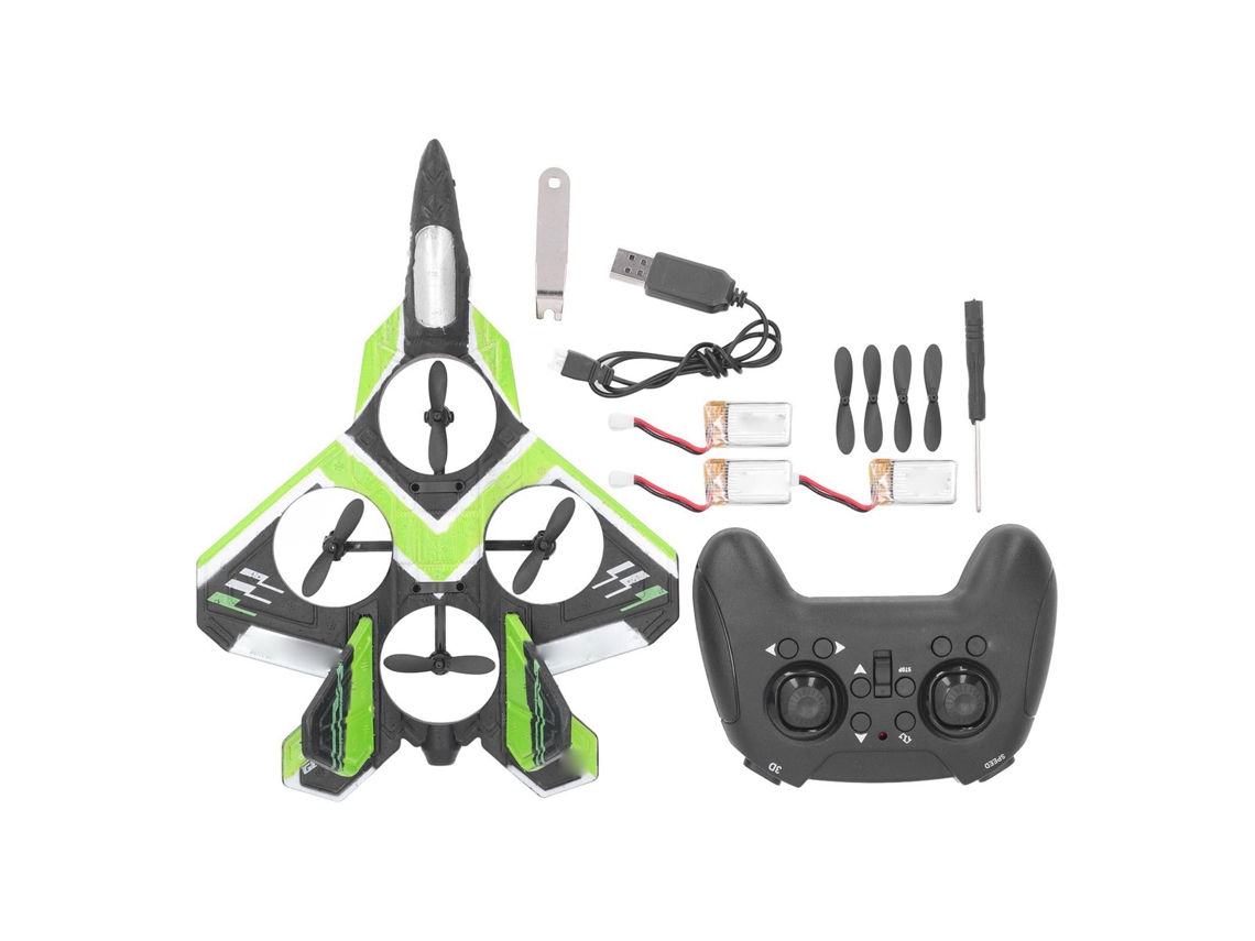 Avião De Espuma Rc Com Luz Rolamento 360 Graus Altitude Fixa Quadcopter Brinquedo 3 Baterias Para Crianças Adultos