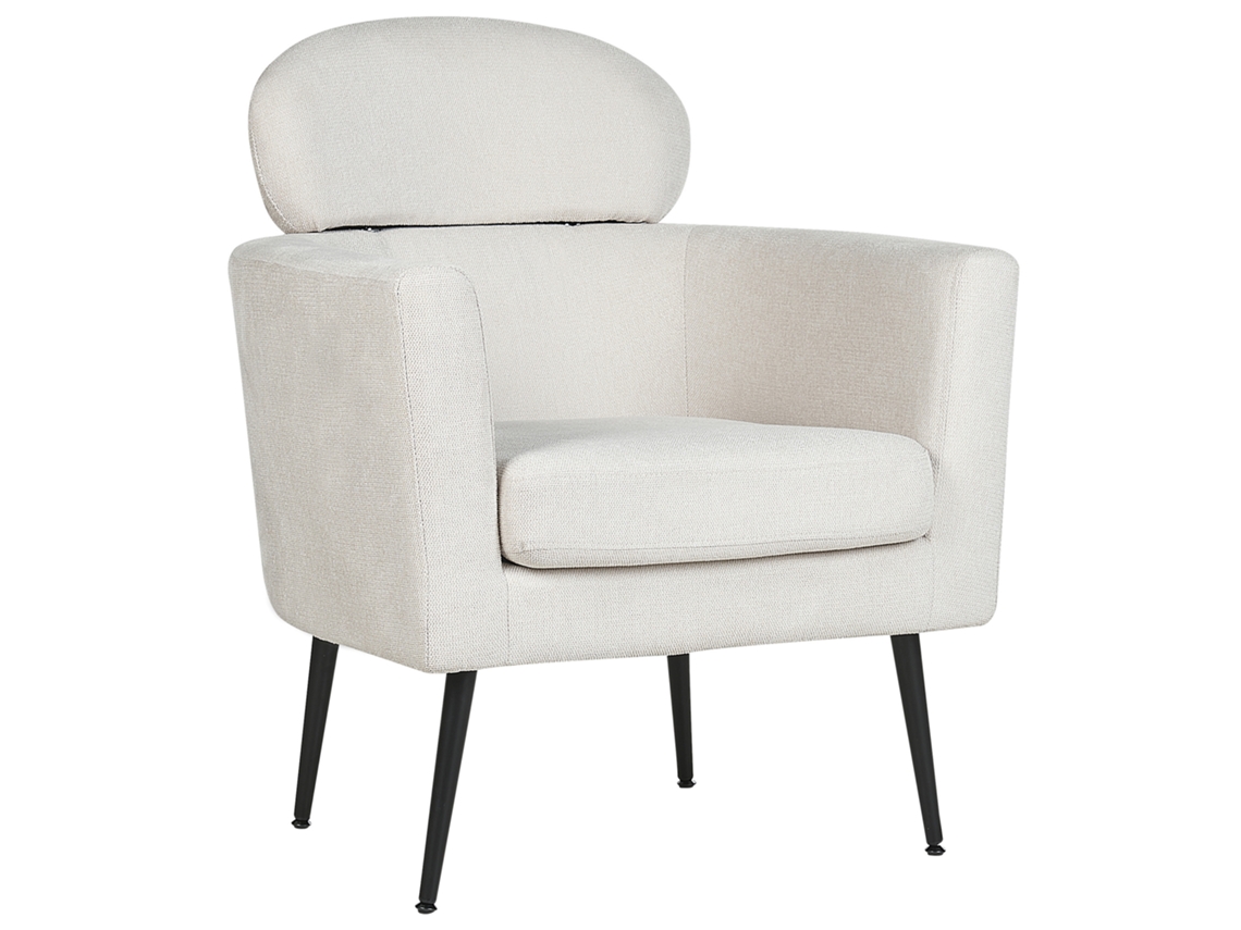Sillón BELIANI Soby de Poliéster Blanco 76x70x91