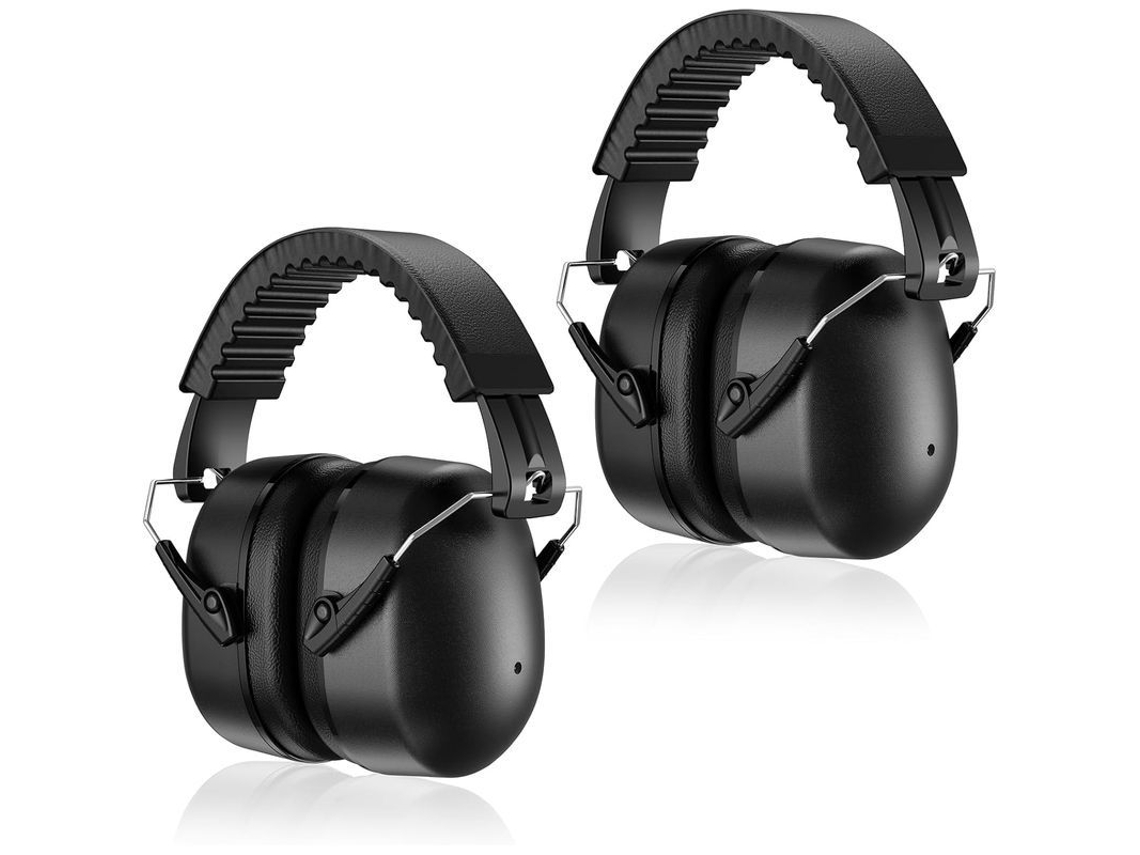 2 Protectores Auditivos Para Adultos, Cancelación De Ruido De 32 Db, Para Cortar El Césped, Tiro, Carpintería Y Construcción - Negro