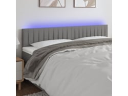 Cabecero Con Led De Tela Gris Oscuro 180x5x78/88 Cm