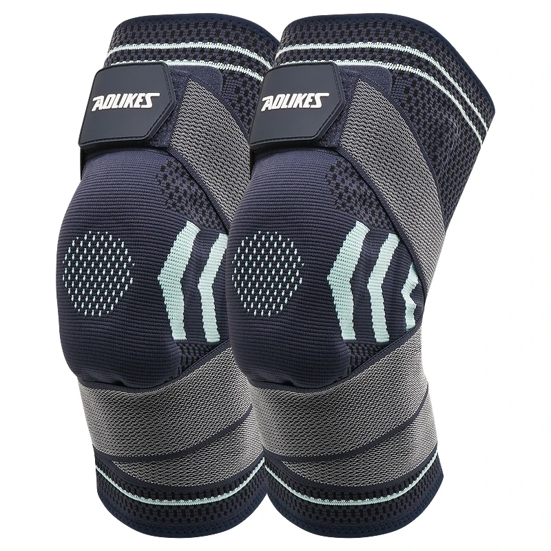 (Un par en color azul, talla XL) Rodilleras con mangas de compresión de silicona para la rótula, adecuadas para la recuperación de lesiones de rodilla.