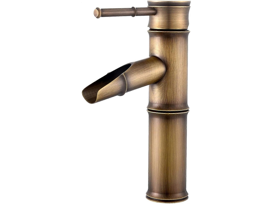Grifo Mixer De Baño Waterfall, 2 Uniones Bocca Rotonda, Diámetro Base 35mm, Latón Cepillado, Ajustable Frío/caliente, Fácil Instalación