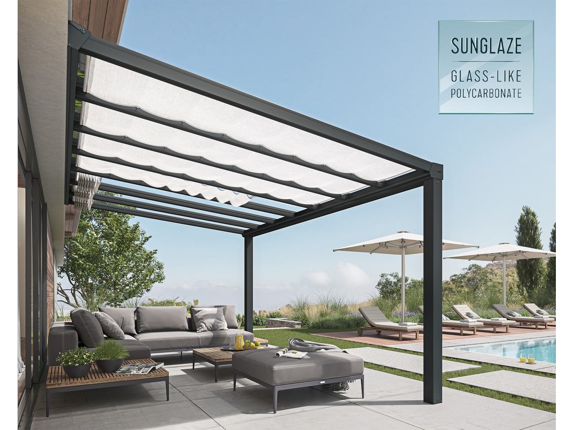 Cortinas Canopy para Pérgola Estocolmo 3,4X5,2 m Blanco
