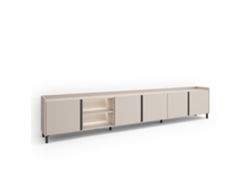 Mueble Tv, Televisión, 309x35x61cm, Para Tv Hasta 80", Diseño Industrial, Led, Beige