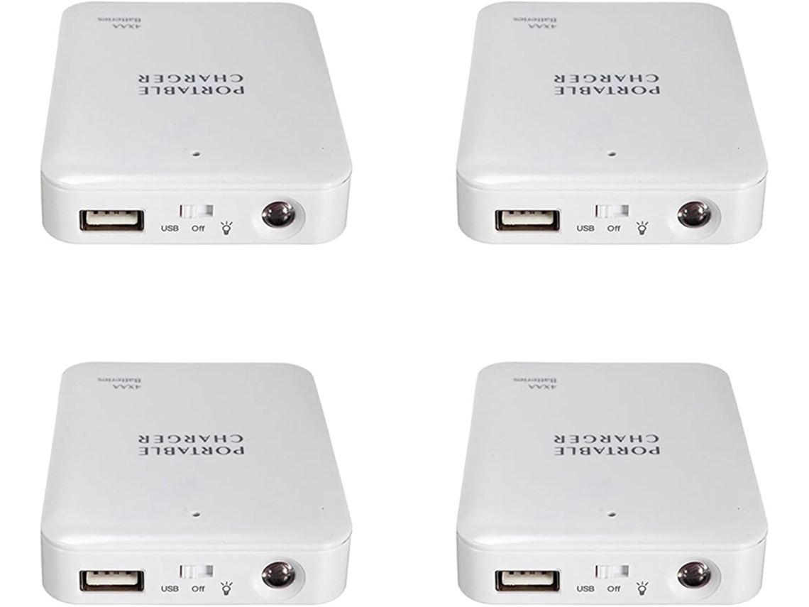 4 Cargadores Usb Portátiles Power Bank Con Batería Externa Aa Para 6+