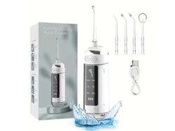 Irrigador Oral Elétrico Portátil Oral Dentes Sujeira Limpeza Água Fio Dental-Branco GERTIZ