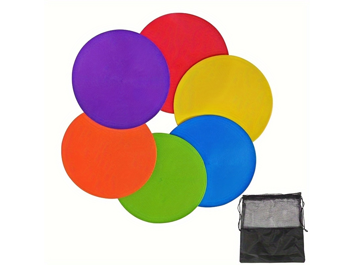 (6 Piezas) Marcadores De Fútbol Redondos, Planos Y En Forma De Cono, Adecuados Para Entrenamiento.