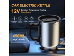 QINGQUE Hervidor eléctrico de viaje de 12 V, 450 ml, acero inoxidable, mantiene caliente