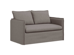 Sofá de 2 plazas HARLANV1 con chaise longue en forma de L en piel sintética color crema, 125 cm