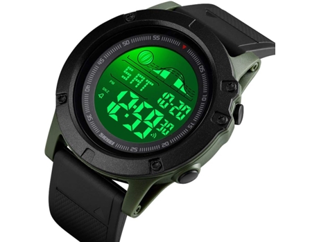 Relógio de pulso digital LED à prova d'água masculino VEANXIN-Verde