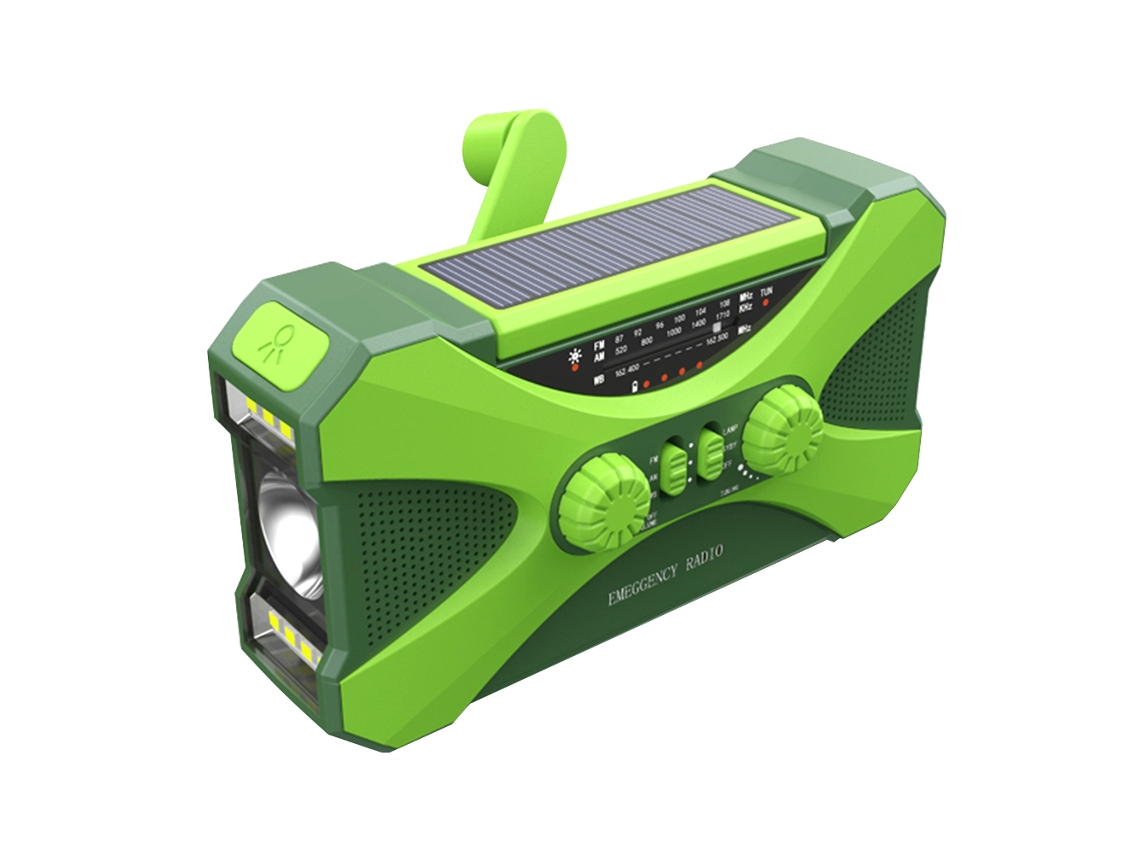 Radio de emergencia portátil Viewleaf con manivela de 15000 mAh, energía solar, linterna LED AM/FM/NOAA y banco de energía para uso en exteriores