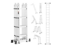 Escalera plegable multiusos Succebuy 7 en 1, 4 peldaños, alcance de 4,8 m