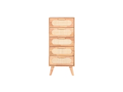 Cajonera Rubberwood Ratán Natural 40x30x93cm