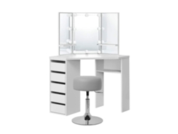 Tocador Espejo Escritorio Maquillaje Comoda Led ML-DESIGN Gris (110x141.5x54)