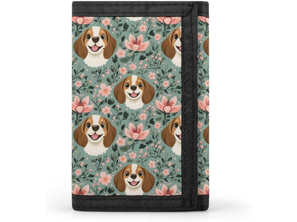 Cartera Compacta Poliéster Con Cremallera Para Hombre Diseño Estampado