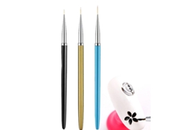 3 pinceles para uñas con revestimiento, pinceles para pintar con diseño de uñas en gel UV RNEMITERY