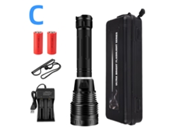 Linterna De Buceo Superbrillante, Paquete C, Con Batería, Cargador Y Estuche. Para Uso Subacuático. Czhhmart
